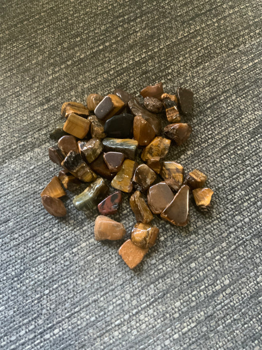 Natural Tiger's Eye Mineral Tumbled Chips 100g