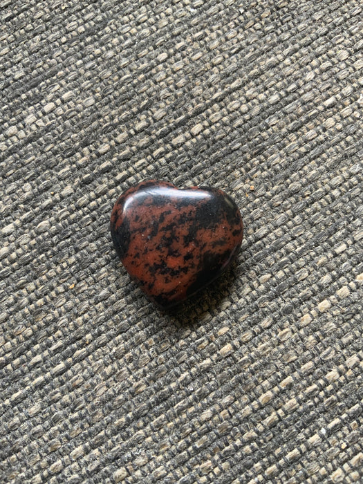 Natural Red and Black Obsidian Heart 2x2cm